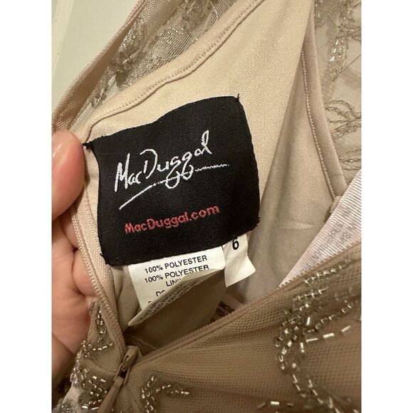 Mac Duggal Embellished Cream Midi Dress - Picture 6 of 11